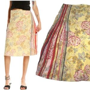 St. John Sport Silk Floral A Line Skirt Garden Eclectic Resort Chic Sz 10
